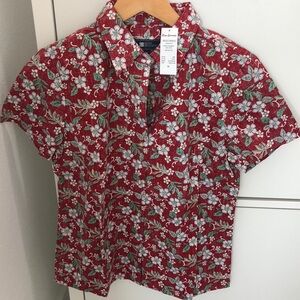 Reyn Spooner classic button up Youth shirt, design “sweet plumerias”